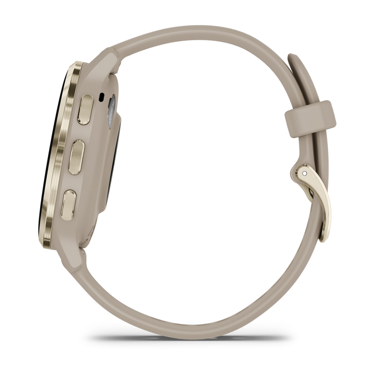 Garmin Venu 3S Soft Gold Stainless Steel Bezel Silicone Band - French Grey | 49-GAR-010-02785-02 from Garmin - DID Electrical