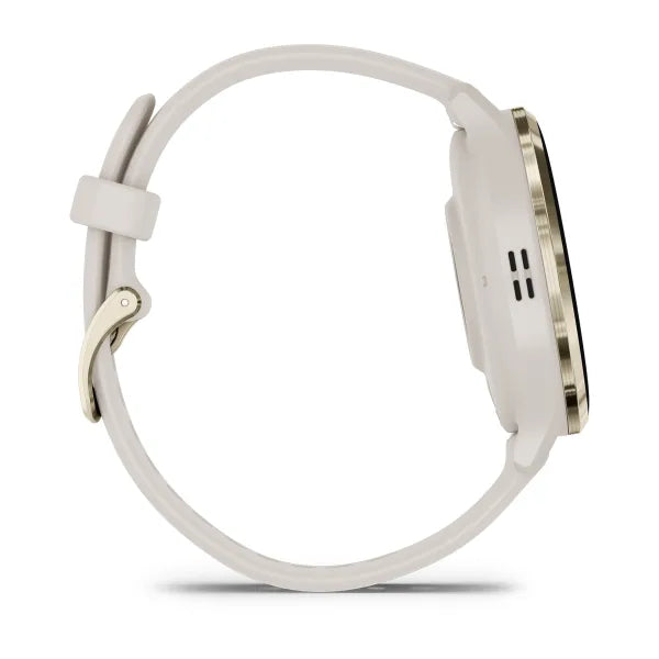 Garmin Venu 3S Soft Gold Stainless Steel Bezel Silicone Band - Ivory | 49-GAR-010-02785-04 from Garmin - DID Electrical
