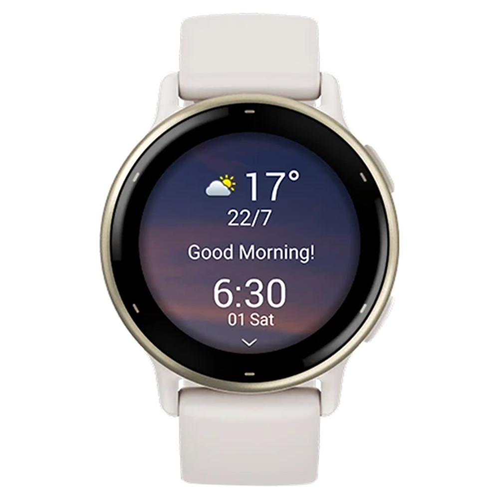 Garmin Vivoactive 5 Aluminium Bezel Silicone Band - Cream Gold & Ivory | 49-GAR-010-02862-11 from Garmin - DID Electrical