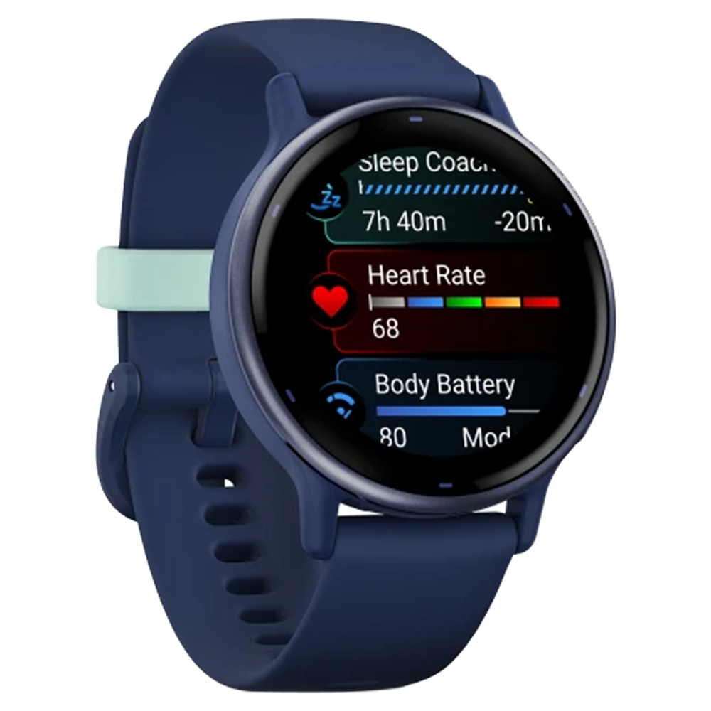 Garmin Vivoactive 5 Aluminium Bezel Silicone Band - Metallic Navy &amp; Navy | 49-GAR-010-02862-12 from Garmin - DID Electrical