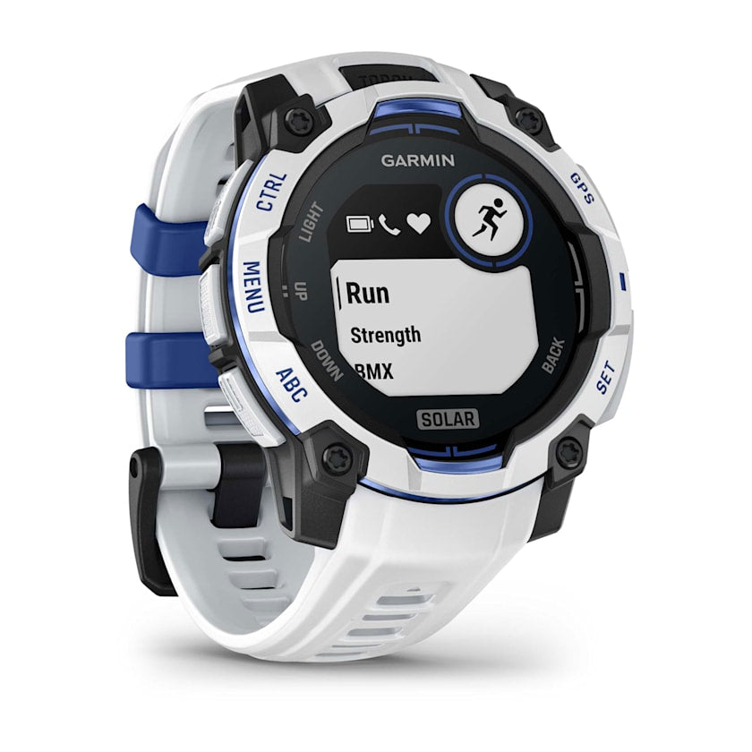 Garmin Instinct 3 45MM Solar Smart Watch with Whitestone and Bolt Blue Band - Whitestone | 49-GAR-010-02934-03 from Garmin - DID Electrical