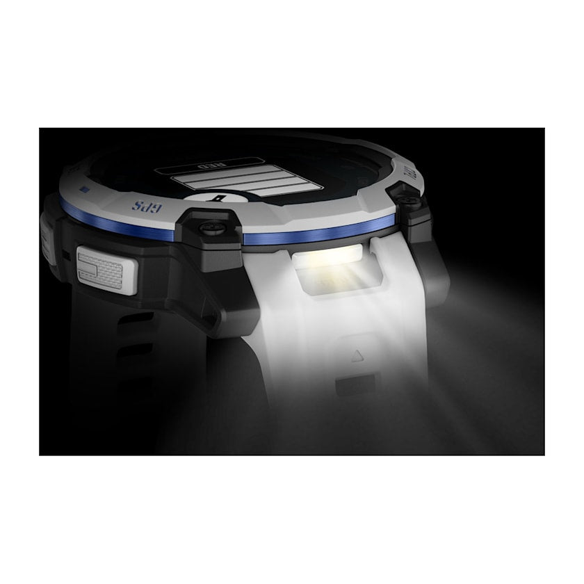 Garmin Instinct 3 45MM Solar Smart Watch with Whitestone and Bolt Blue Band - Whitestone | 49-GAR-010-02934-03 from Garmin - DID Electrical