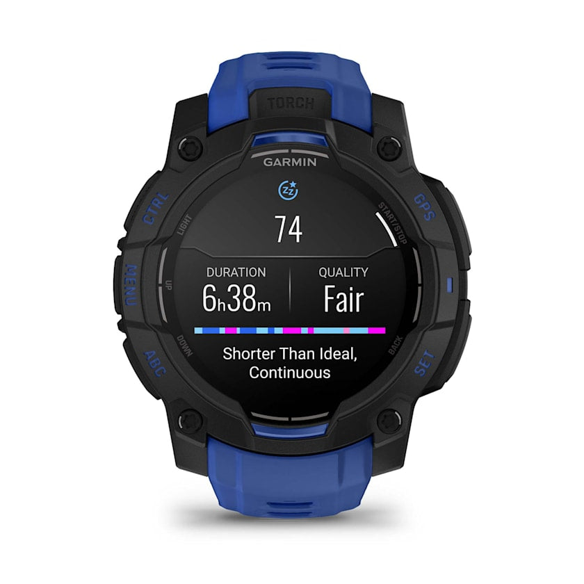 Garmin Instinct 3 45MM Smart Watch with Bolt Blue and Black Band - Black | 49-GAR-010-02936-03 from Garmin - DID Electrical