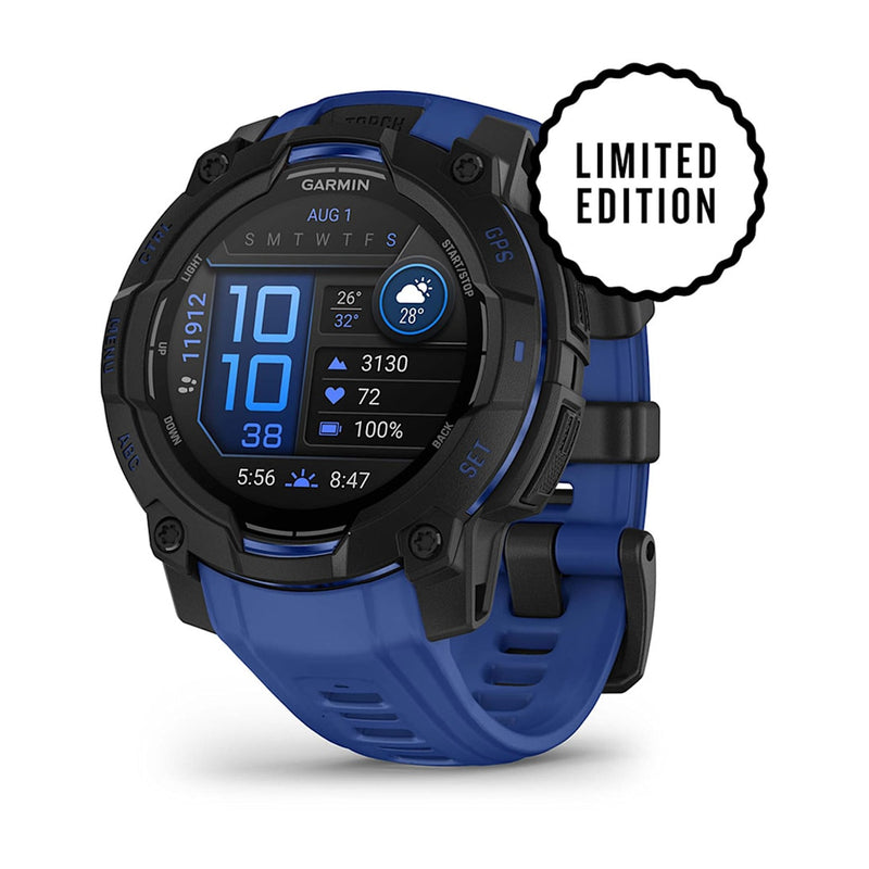 Garmin Instinct 3 45MM Smart Watch with Bolt Blue and Black Band - Black | 49-GAR-010-02936-03 from Garmin - DID Electrical