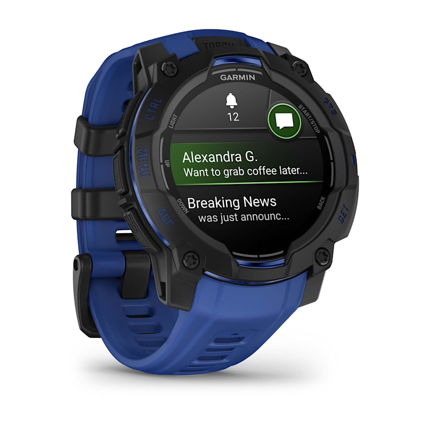 Garmin Instinct 3 45MM Smart Watch with Bolt Blue and Black Band - Black | 49-GAR-010-02936-03 from Garmin - DID Electrical