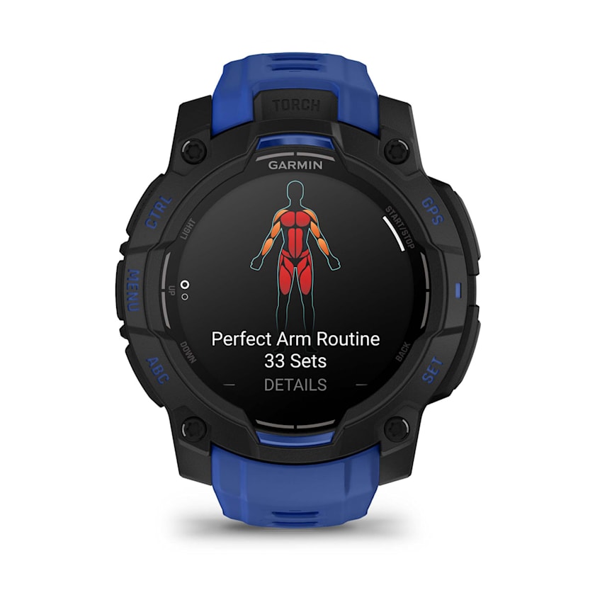 Garmin Instinct 3 45MM Smart Watch with Bolt Blue and Black Band - Black | 49-GAR-010-02936-03 from Garmin - DID Electrical