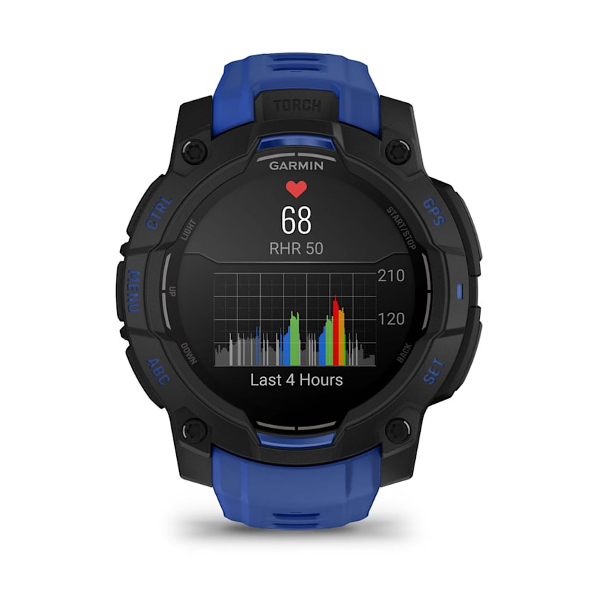 Garmin Instinct 3 45MM Smart Watch with Bolt Blue and Black Band - Black | 49-GAR-010-02936-03 from Garmin - DID Electrical