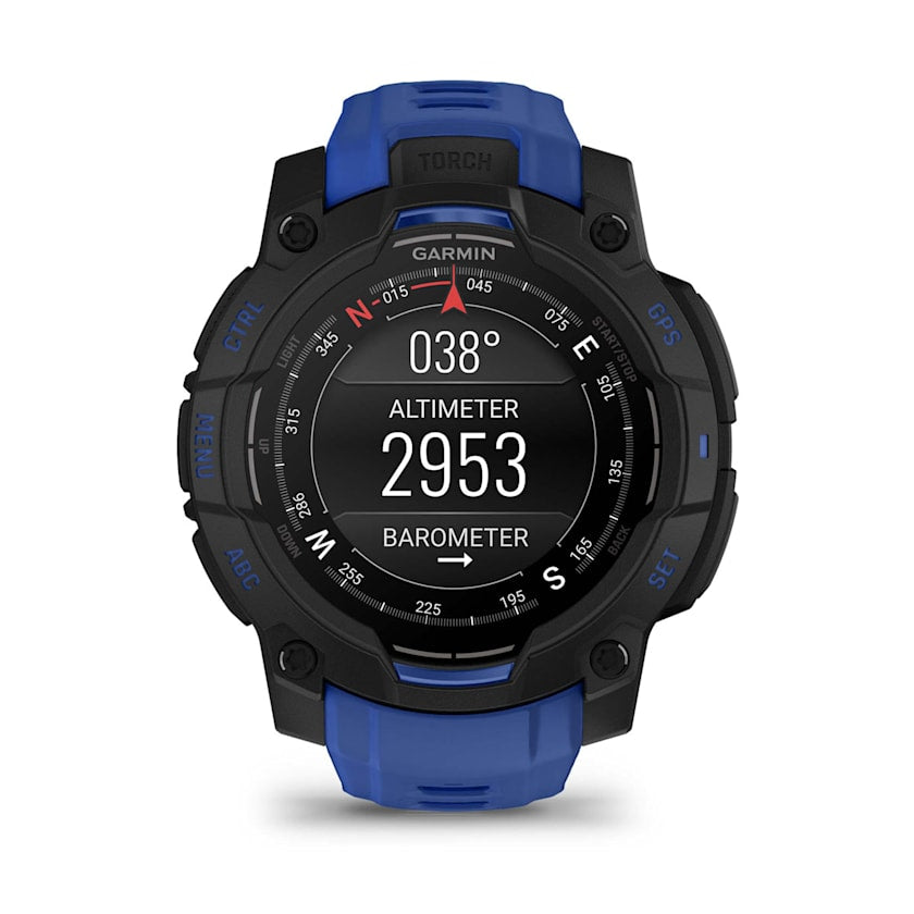 Garmin Instinct 3 45MM Smart Watch with Bolt Blue and Black Band - Black | 49-GAR-010-02936-03 from Garmin - DID Electrical