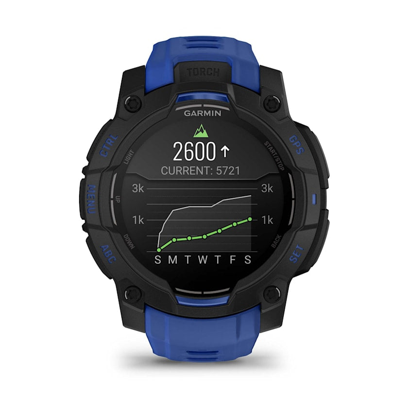 Garmin Instinct 3 45MM Smart Watch with Bolt Blue and Black Band - Black | 49-GAR-010-02936-03 from Garmin - DID Electrical