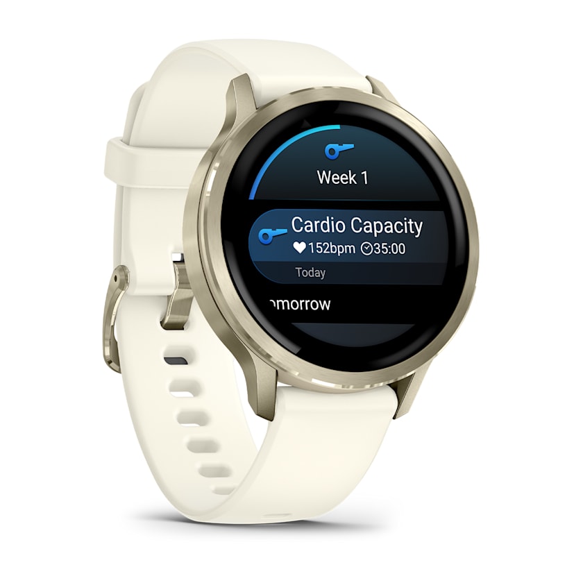 Garmin Venu 4 41MM Smart Watch with Bone Silicone Band - Lunar Gold | 49-GAR-010-03013-00 from Garmin - DID Electrical