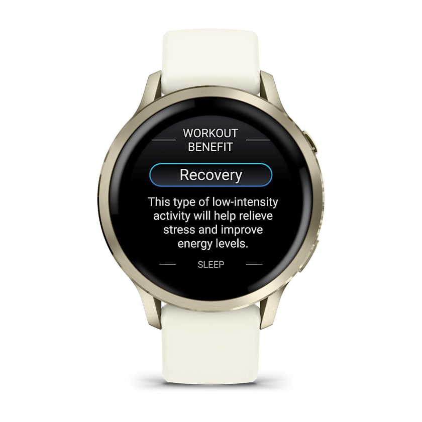 Garmin Venu 4 41MM Smart Watch with Bone Silicone Band - Lunar Gold | 49-GAR-010-03013-00 from Garmin - DID Electrical