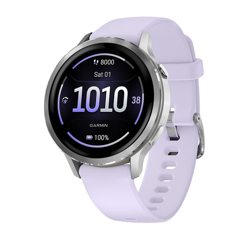 Garmin Venu 4 41MM Smart Watch with Periwinkle Silicone Band - Silver | 49-GAR-010-03013-01 from Garmin - DID Electrical