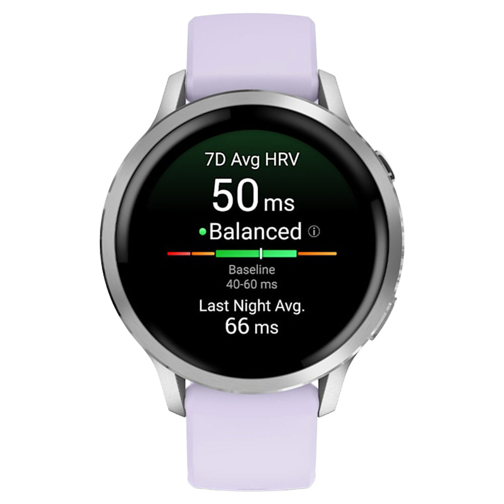 Garmin Venu 4 41MM Smart Watch with Periwinkle Silicone Band - Silver | 49-GAR-010-03013-01 from Garmin - DID Electrical