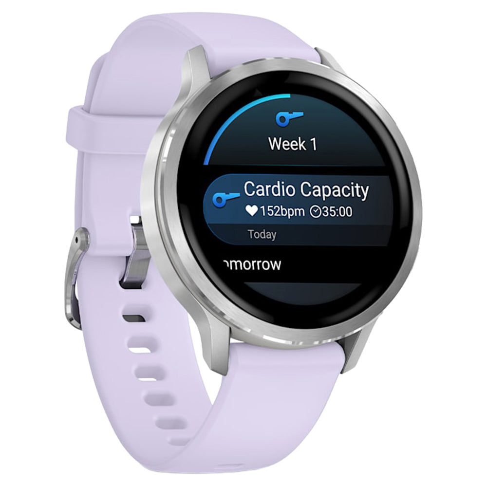 Garmin Venu 4 41MM Smart Watch with Periwinkle Silicone Band - Silver | 49-GAR-010-03013-01 from Garmin - DID Electrical