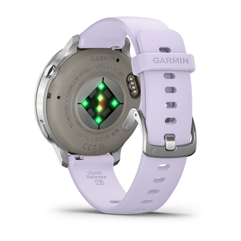 Garmin Venu 4 41MM Smart Watch with Periwinkle Silicone Band - Silver | 49-GAR-010-03013-01 from Garmin - DID Electrical