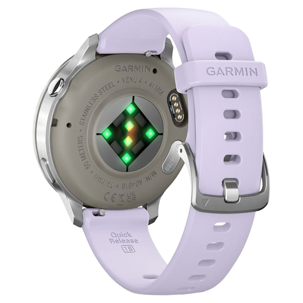 Garmin Venu 4 41MM Smart Watch with Periwinkle Silicone Band - Silver | 49-GAR-010-03013-01 from Garmin - DID Electrical