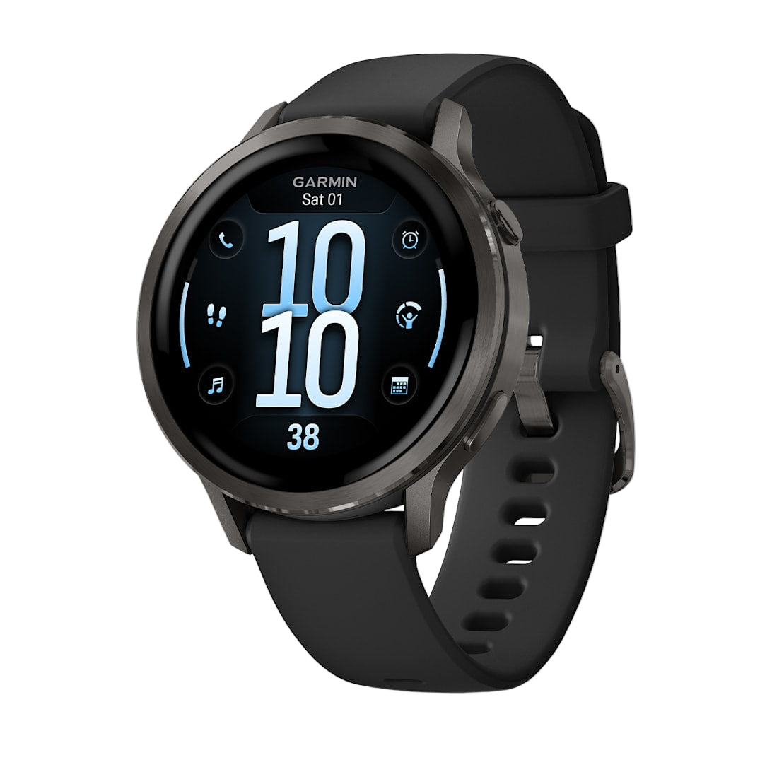 Garmin Venu 4 41MM Smart Watch with Black Silicone Band - Slate | 49-GAR-010-03013-02 from Garmin - DID Electrical
