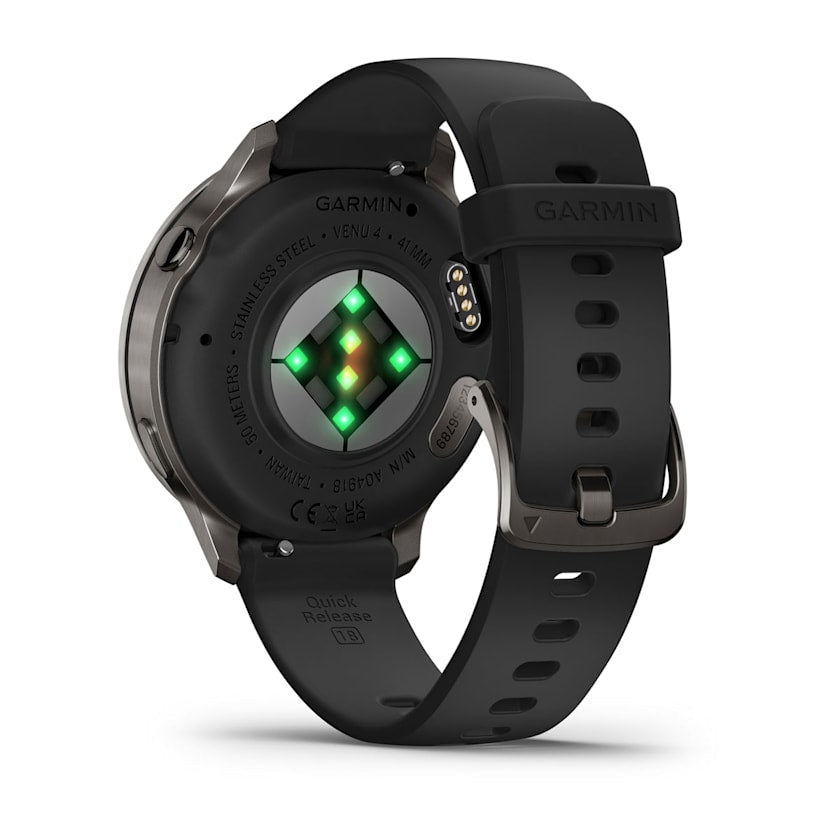 Garmin Venu 4 41MM Smart Watch with Black Silicone Band - Slate | 49-GAR-010-03013-02 from Garmin - DID Electrical