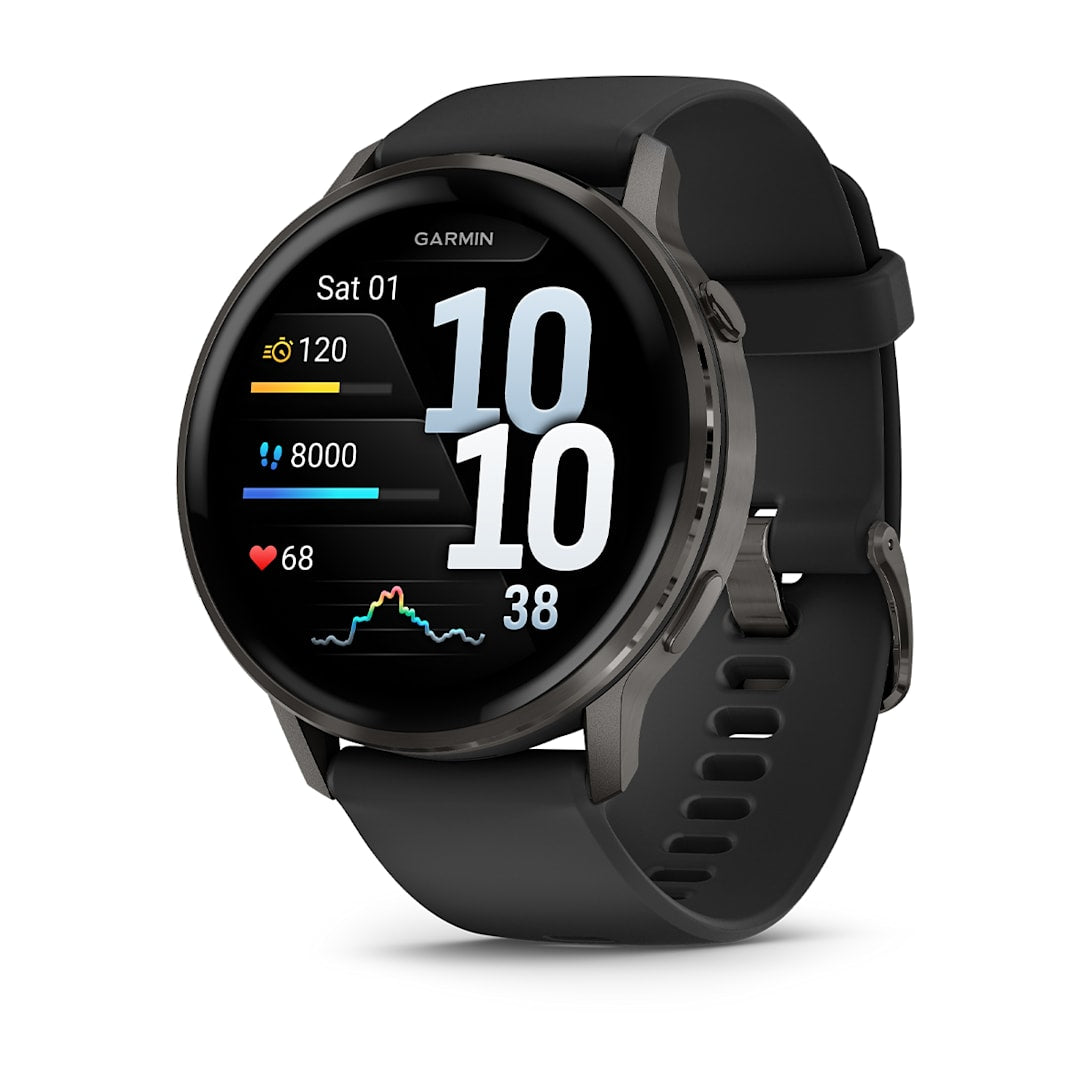 Garmin Venu 4 45MM Smart Watch with Black Silicone Band - Slate | 49-GAR-010-03014-00 from Garmin - DID Electrical