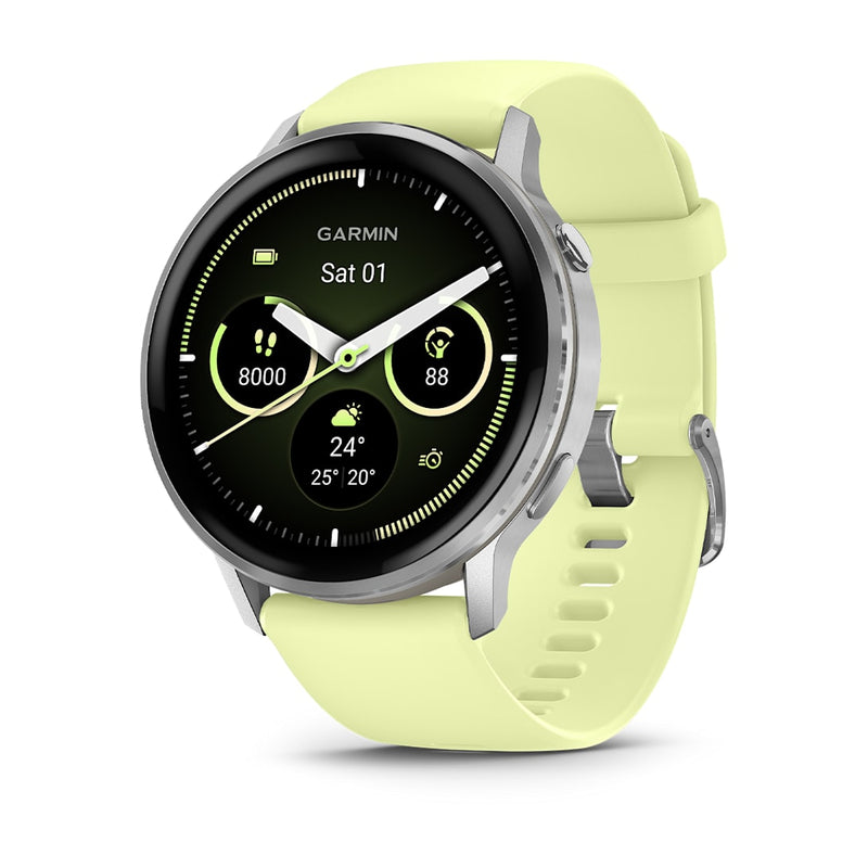 Garmin Venu 4 45MM Smart Watch with Citron Silicone Band - Silver | 49-GAR-010-03014-02 from Garmin - DID Electrical