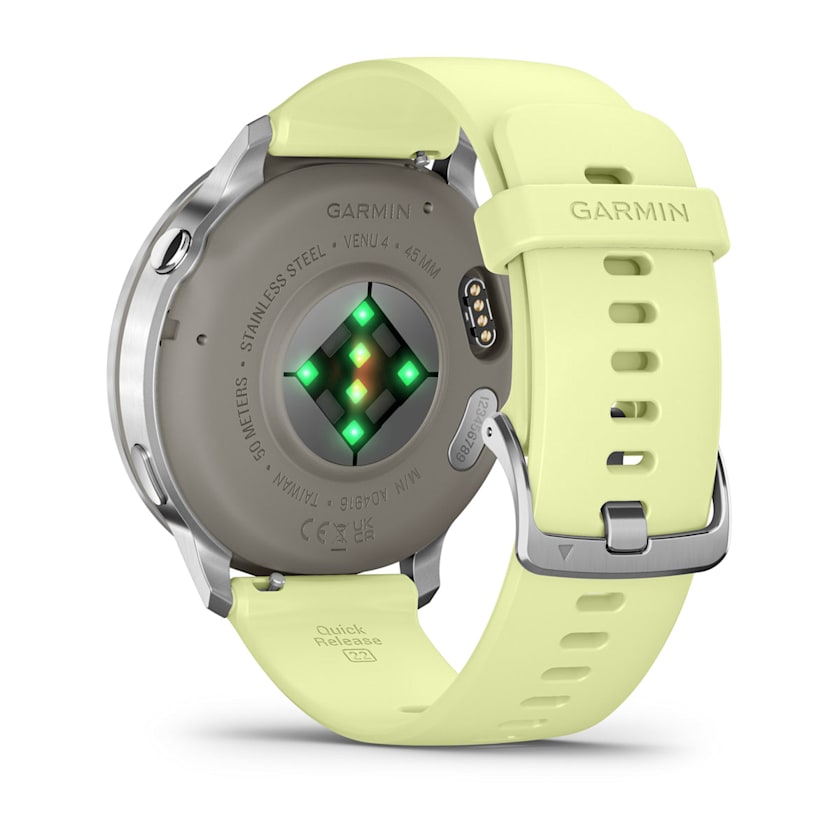Garmin Venu 4 45MM Smart Watch with Citron Silicone Band - Silver | 49-GAR-010-03014-02 from Garmin - DID Electrical