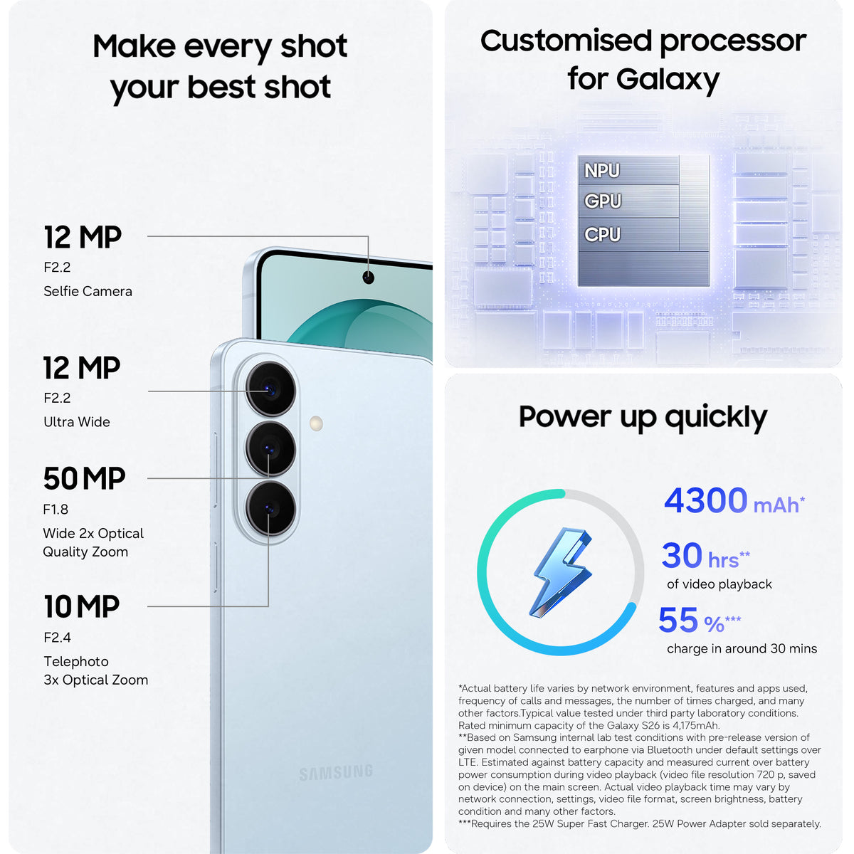 Samsung Galaxy S26 5G 256GB Smartphone - Sky Blue | SM-S942BLBGEUB from Samsung - DID Electrical