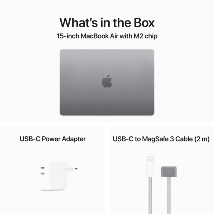 Apple MacBook Air 15.3" - 8GB/256GB Laptop - Space Grey | MQKP3B/A from Apple - DID Electrical