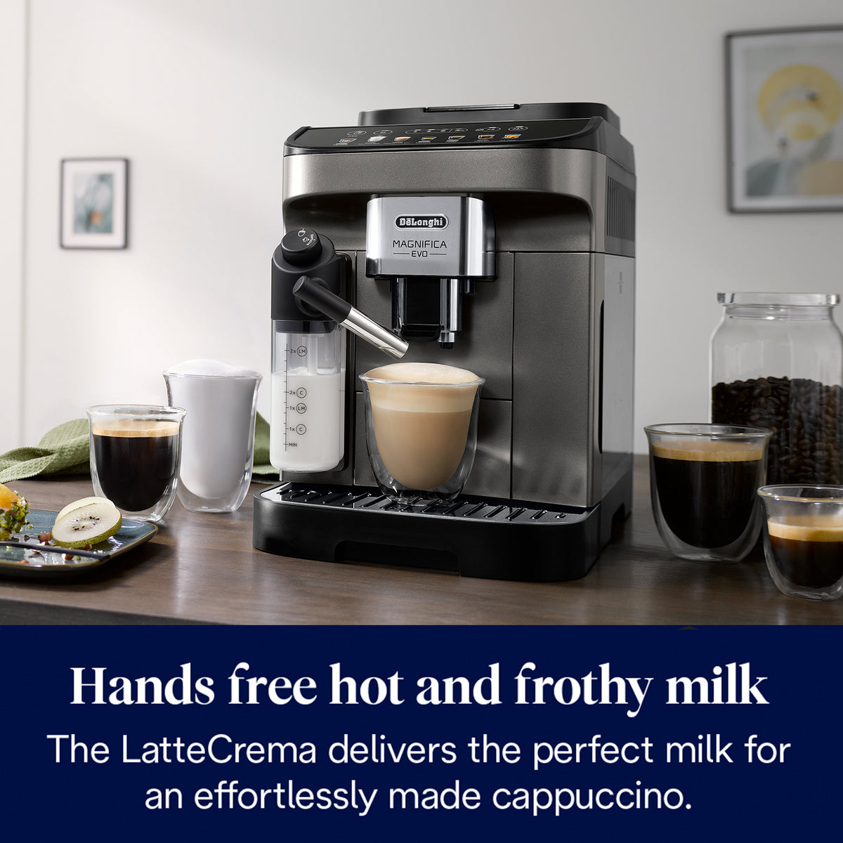 DeLonghi Magnifica Evo Automatic Bean to Cup Coffee Machine - Titanium Black | ECAM290.83.TB