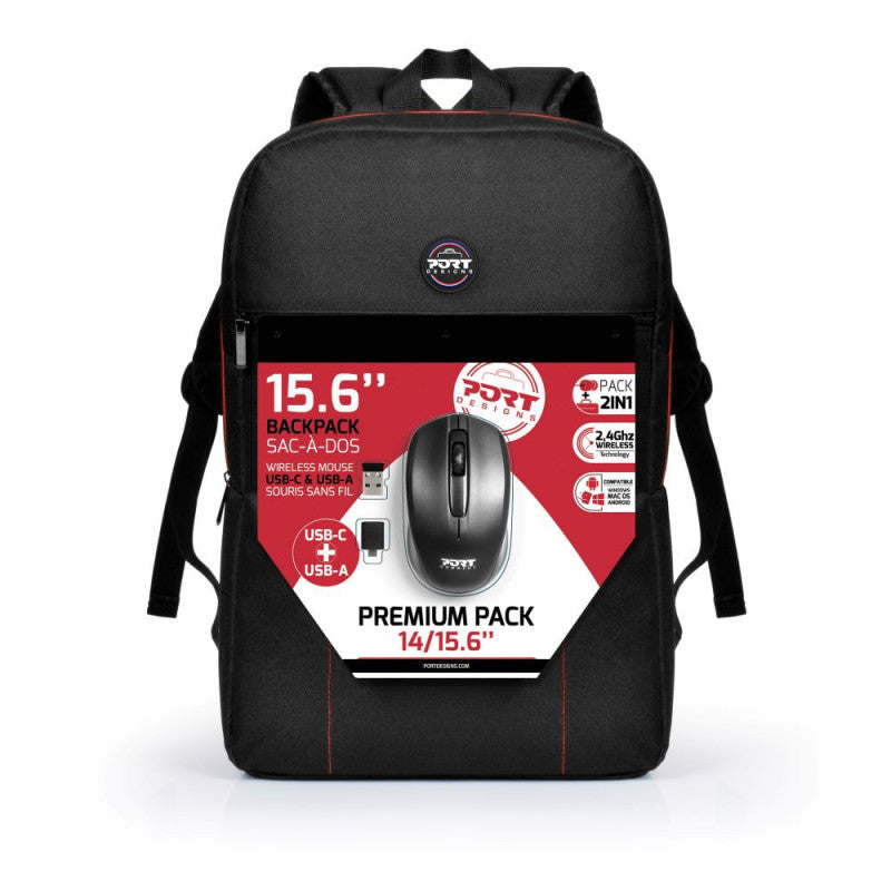 Port Designs 14/15.6" Laptop Backpack with Wireless Mouse - Black | 501901 from Port Designs - DID Electrical