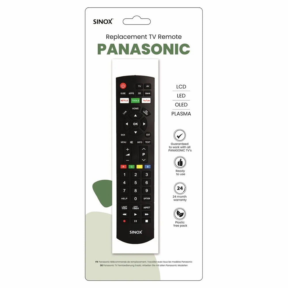 Sinox Panasonic Remote Control - Black | 050654 from Sinox - DID Electrical