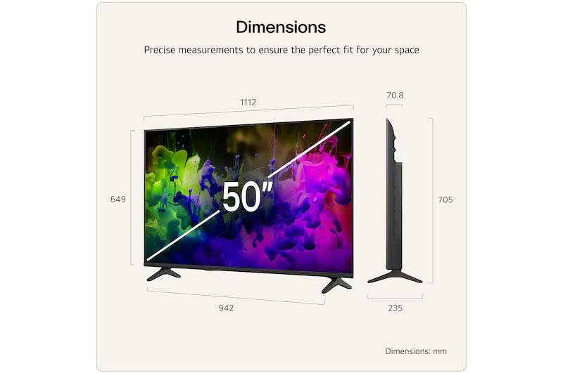 LG QNED7E 50" 4K Smart TV - Black | 50QNED7EB3C.AEI