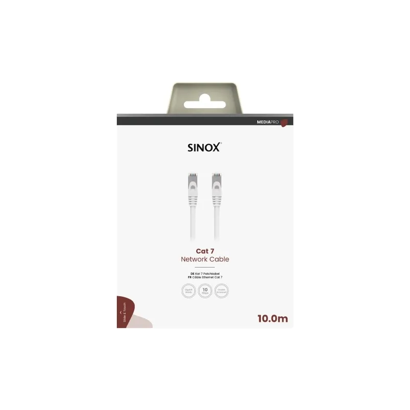 Sinox PRO 10M S-FTP Cat7 Network Cable - White | 051408 from Sinox - DID Electrical