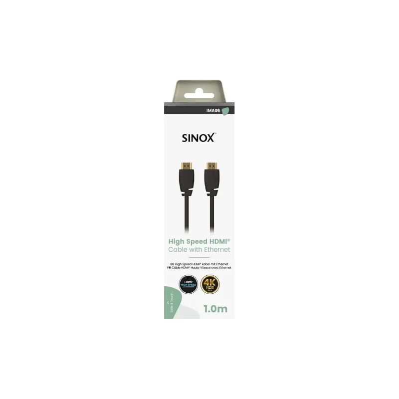 Sinox 1M 4K High Speed HDMI Cable with Ethernet - Black | 51927 from Sinox - DID Electrical
