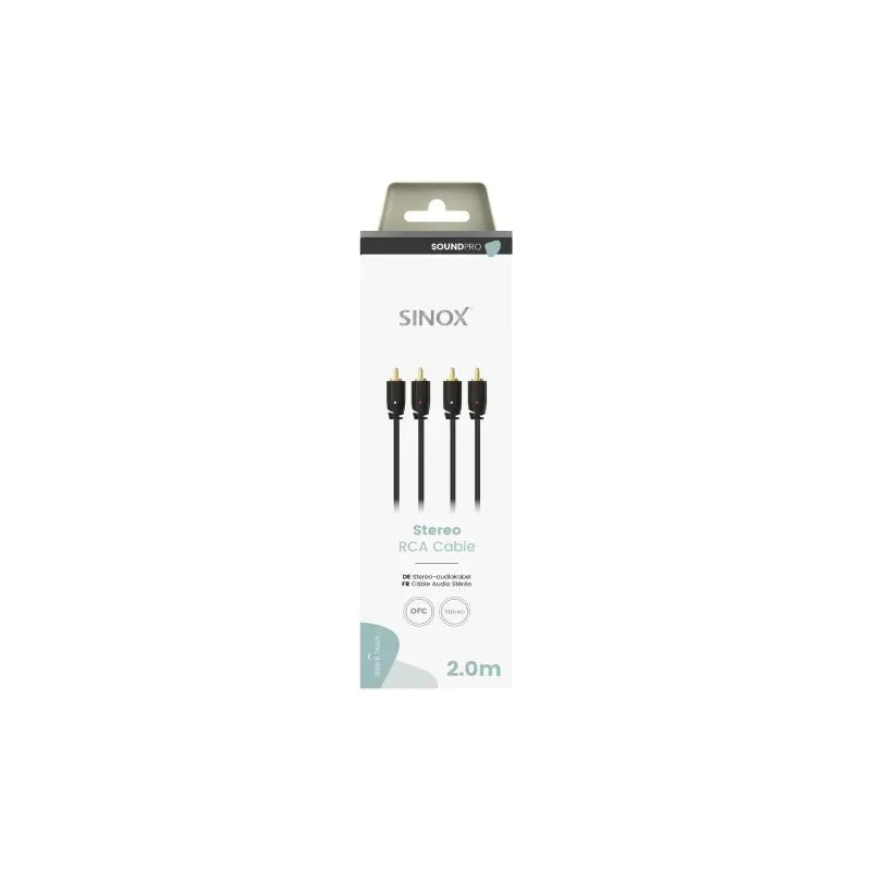 Sinox Pro 2M Stereo RCA Phono Cable - Black | 52214 from Sinox - DID Electrical