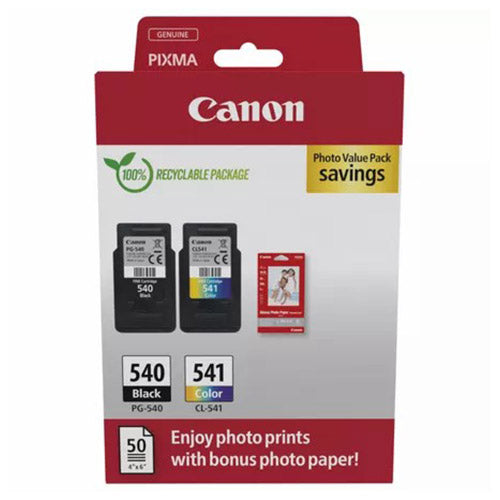 Canon PG-540/CL-541 Ink Cartridge with Photo Paper - Black & Colour |  5225B013 from Canon - DID Electrical