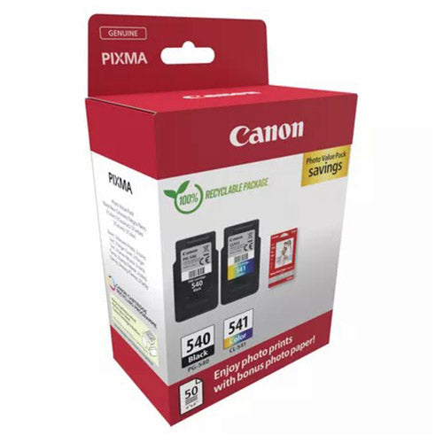 Canon PG-540/CL-541 Ink Cartridge with Photo Paper - Black & Colour |  5225B013 from Canon - DID Electrical