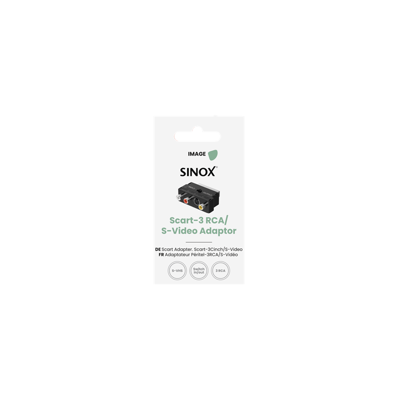 Sinox 3 RCA Phono Switchable Scart Adapter - Black | 52627 from Sinox - DID Electrical
