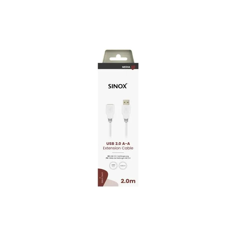Sinox 2M USB 2.0 A-A Extension Cable - White | 52719 from Sinox - DID Electrical
