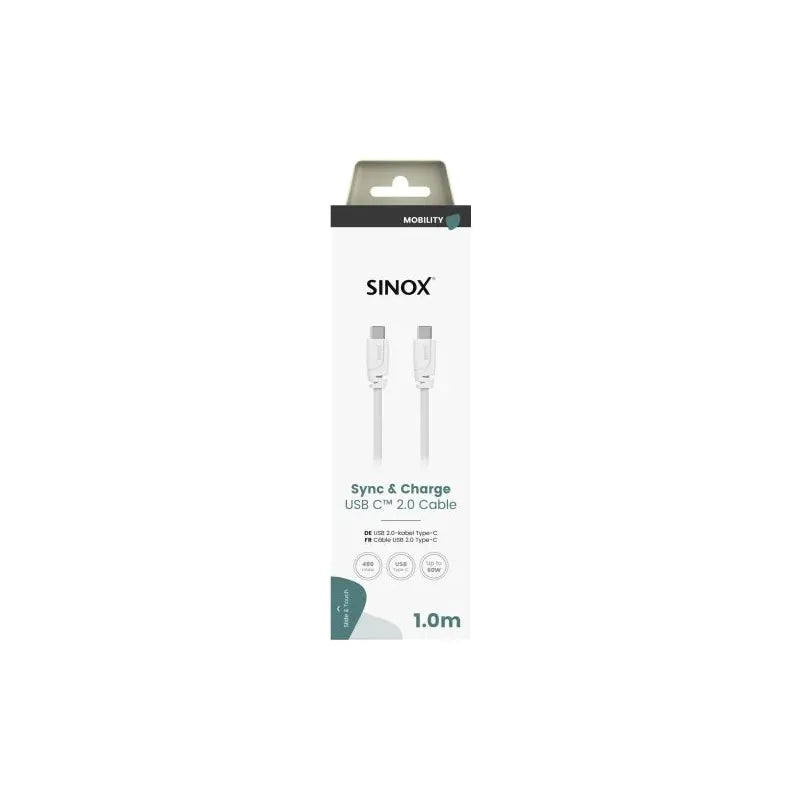 Sinox 1M Sync &amp; Charge USB C 2.0 Cable - White | 053006 from Sinox - DID Electrical