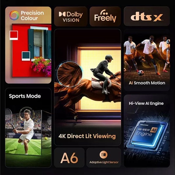 Hisense A6Q 55" 4K Smart TV - Black | 55A61Q from Hisense - DID Electrical