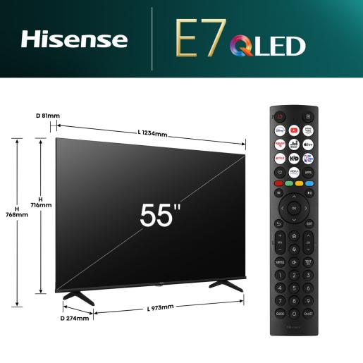 Hisense E7N 55&quot; 4K Smart TV - Black | 55E71NQ