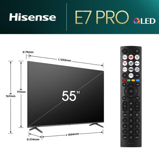 Hisense E7N Pro 55&quot; 4K Smart TV - Black &amp; Dark Grey | 55E71NQPRO from Hisense - DID Electrical