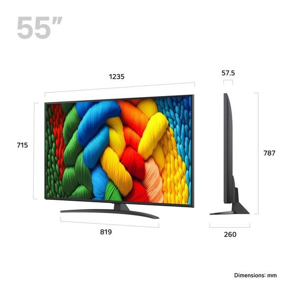 LG NANO81A NanoCell AI 55" 4K Smart TV - Charcoal Black | 55NANO81A6A.AEK from LG - DID Electrical