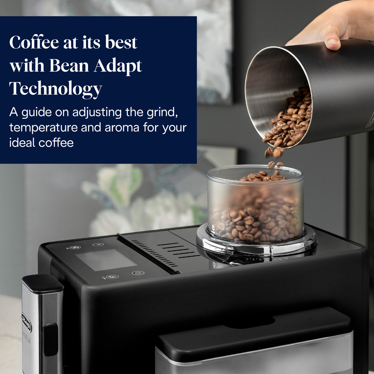 DeLonghi Rivelia 1.4L Automatic Bean to Cup Coffee Machine - Onyx Black | EXAM440.55.B