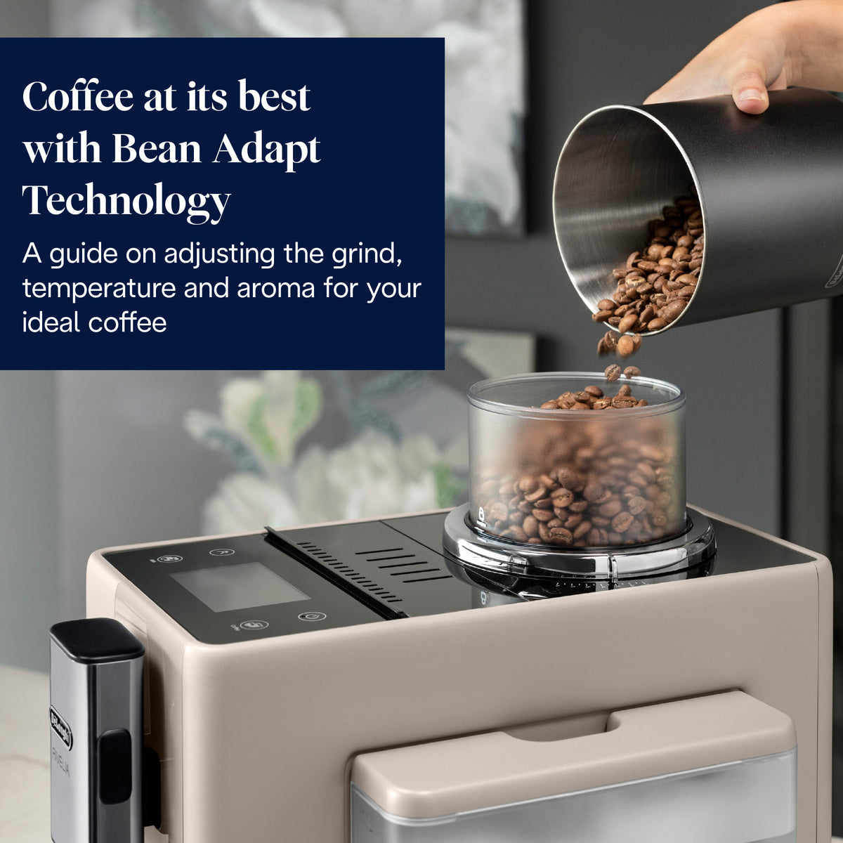 DeLonghi Rivelia 1.4L Automatic Coffee Machine - Sand Beige | EXAM440.55.BG