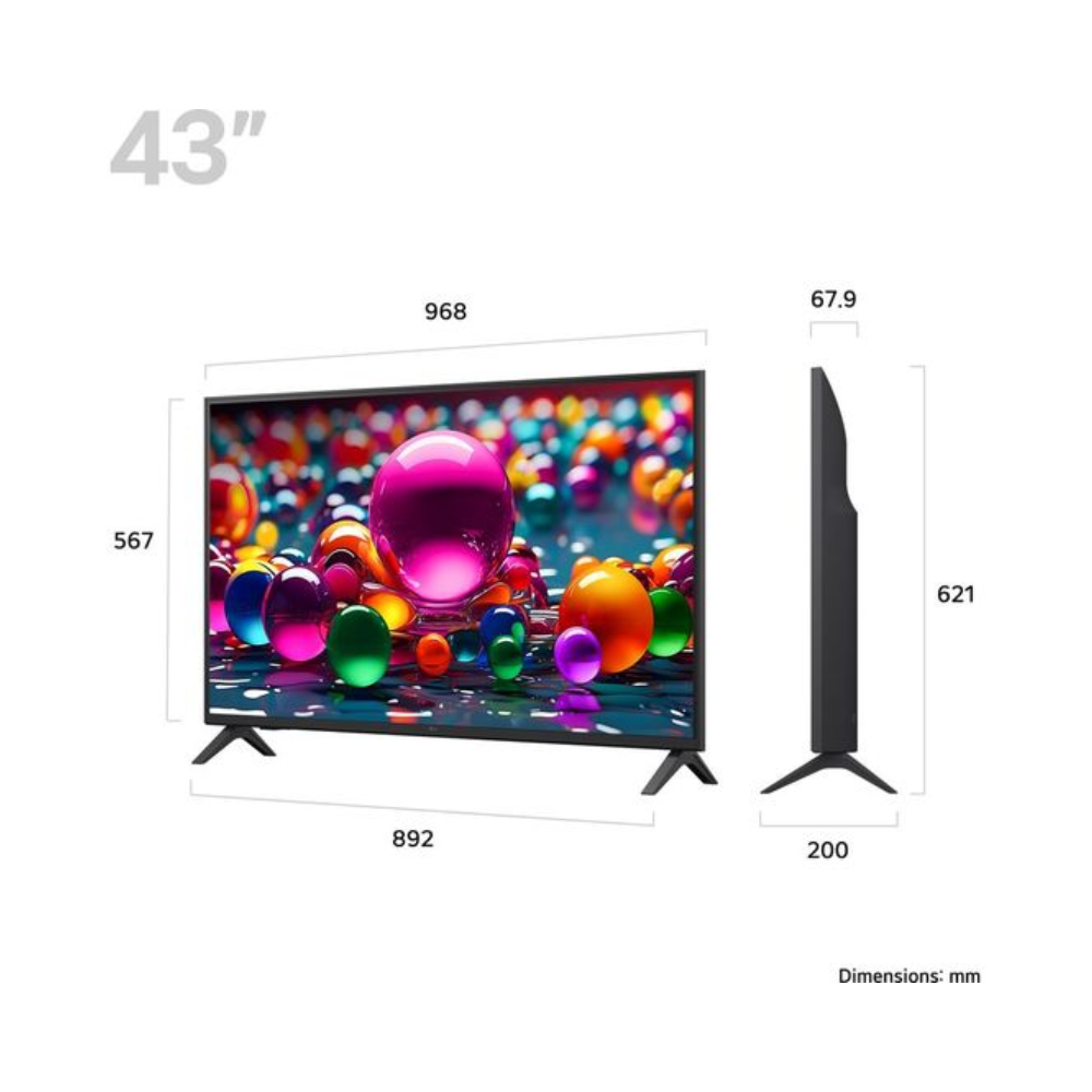 LG UR75 43&quot; 4K HDR LED Smart TV - Black | 43UA75006LA.AEK from LG - DID Electrical