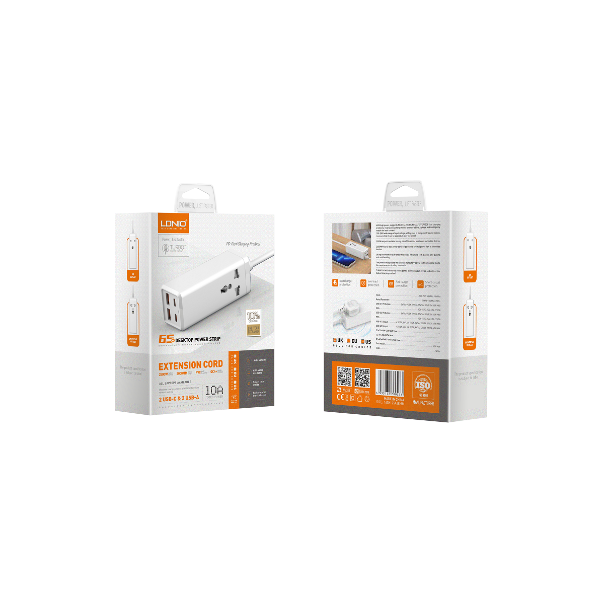 Ldnio 65W Multifunction Power Strip - White | 600030 from Ldnio - DID Electrical