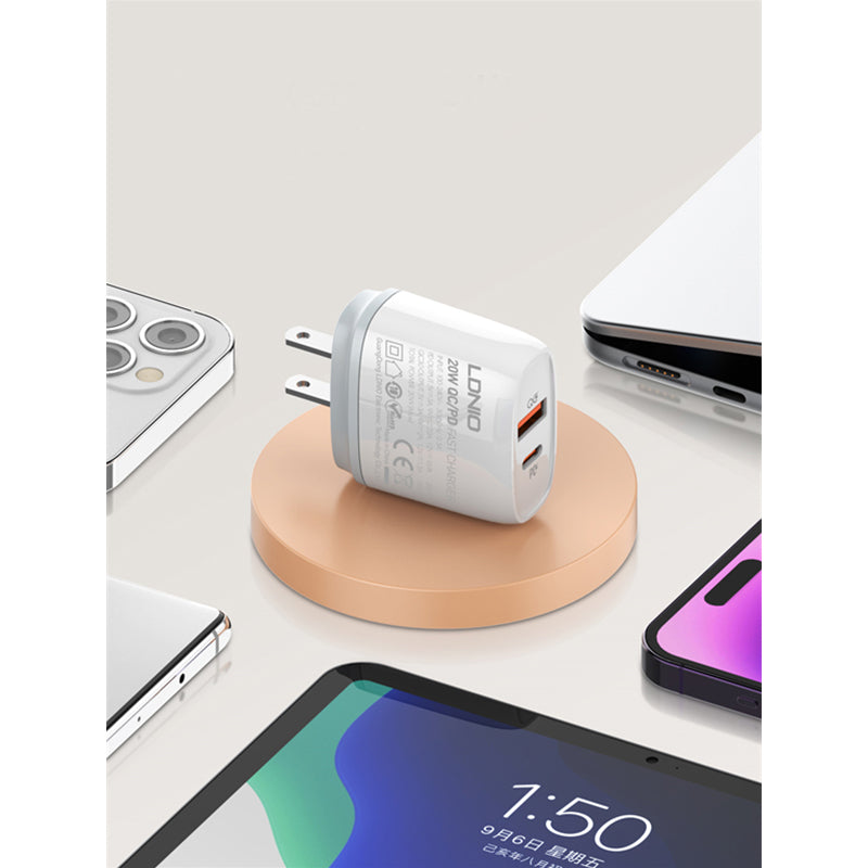 LDNIO 20W USB-C PD &amp; 18W USB-A QC3.0 Main Charger - White | 601532 from LDNIO - DID Electrical