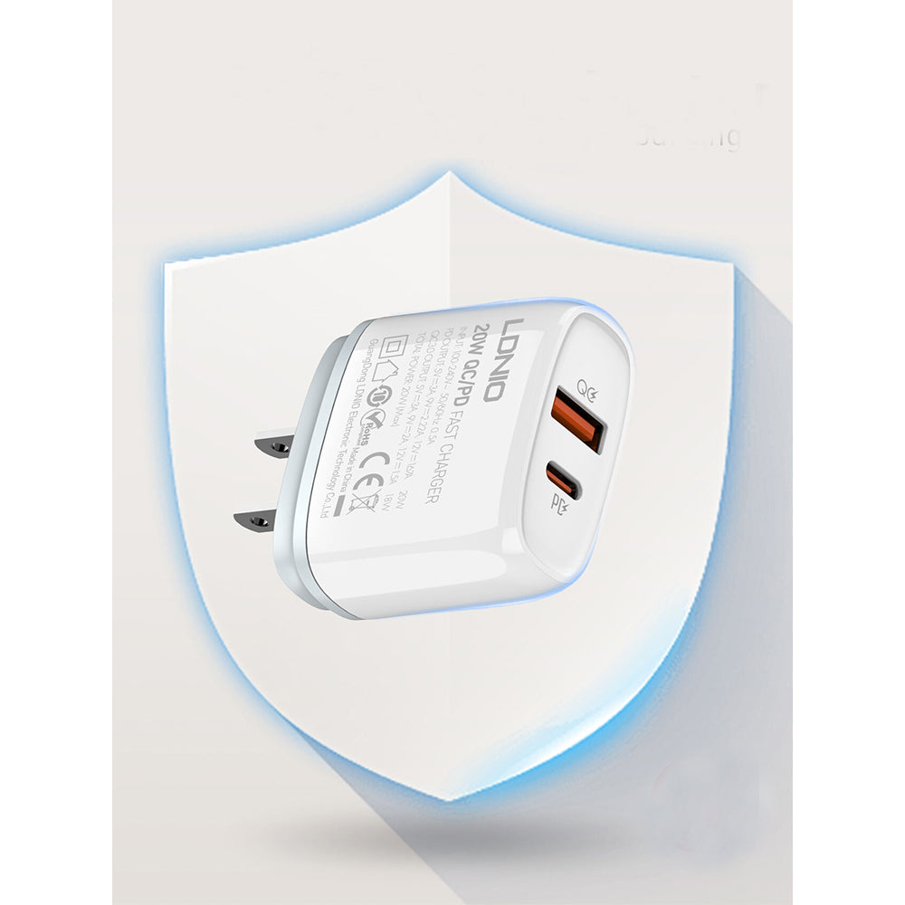 LDNIO 20W USB-C PD &amp; 18W USB-A QC3.0 Main Charger - White | 601532 from LDNIO - DID Electrical