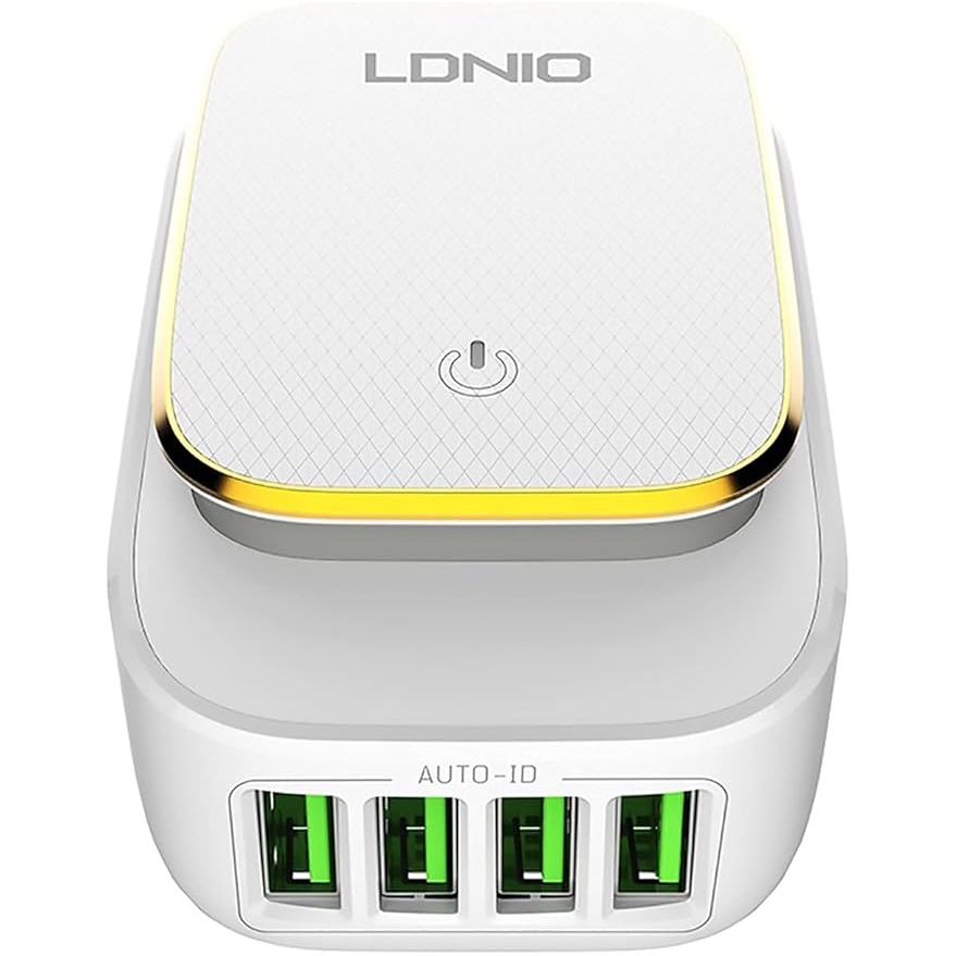 Ldnio 4 USB Ports Travel Adapter Wall Charger - White | 644058 from Ldnio - DID Electrical